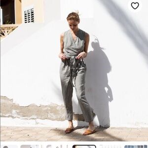 Not Perfect Linen Margaret Wrap Jumpsuit